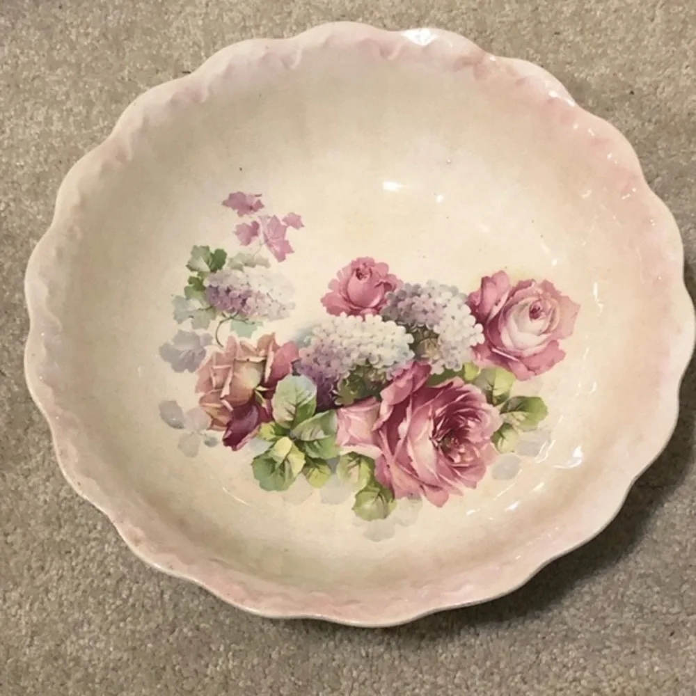 Vintage semi‎ porcelain floral antique bowl
